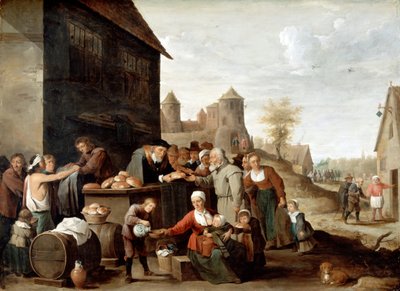 De zeven lichamelijke werken van barmhartigheid door David Teniers the Younger